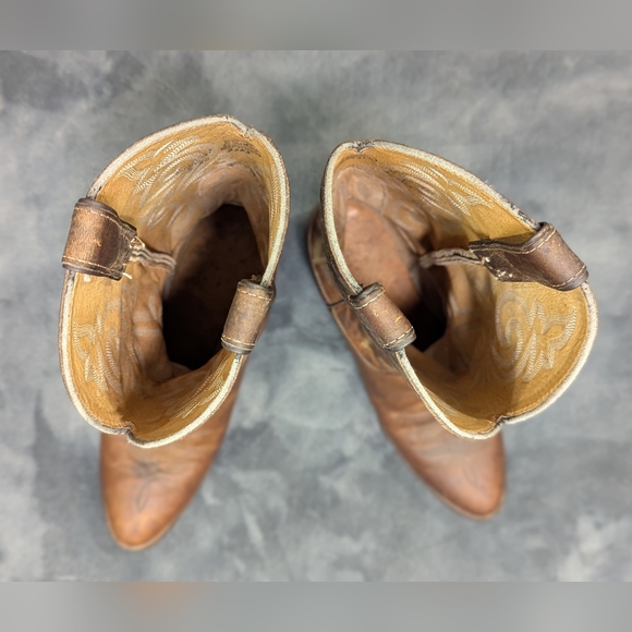 Justin 2253 Classic Cowboy Western Pull On Brown Leather Men’s Boots Size 9 - Picture 5 of 12